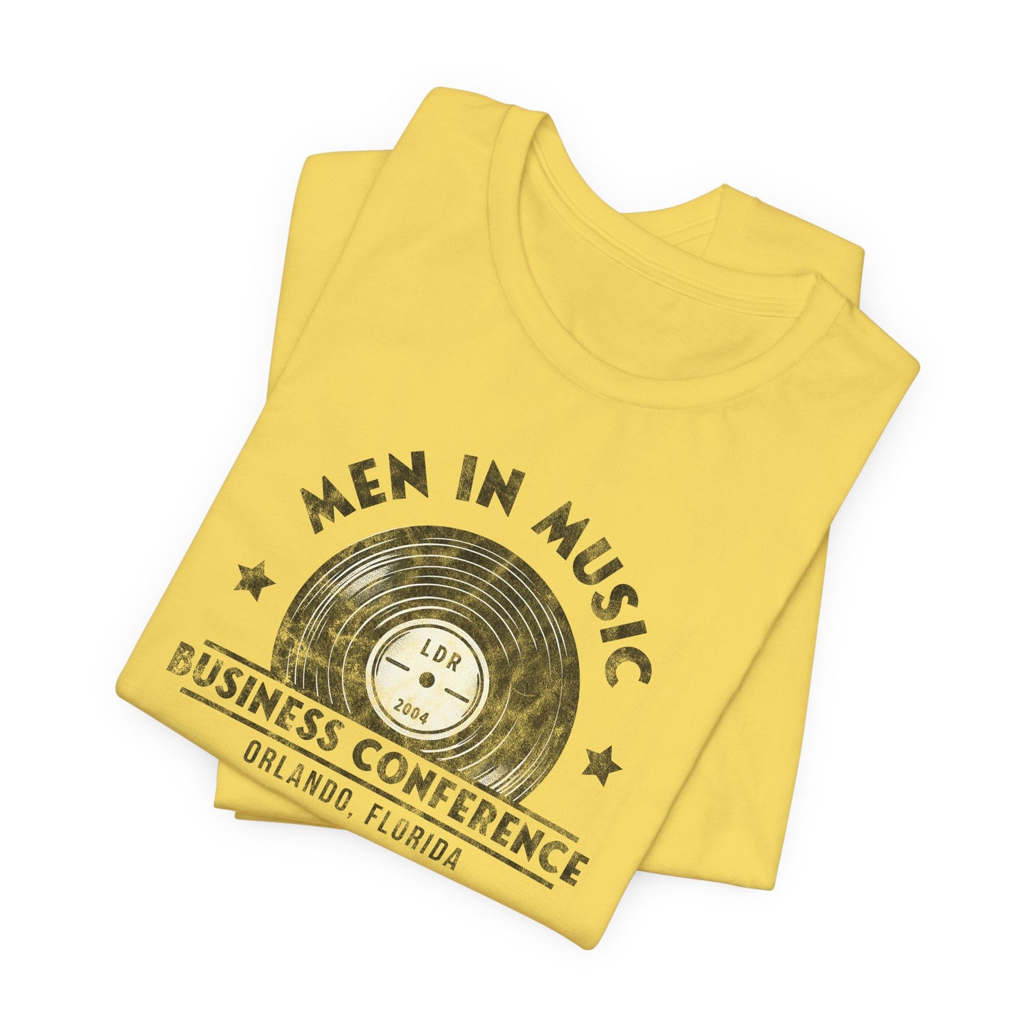 Men in Music Business Conference Distressed Unisex Jersey Short Sleeve Tee