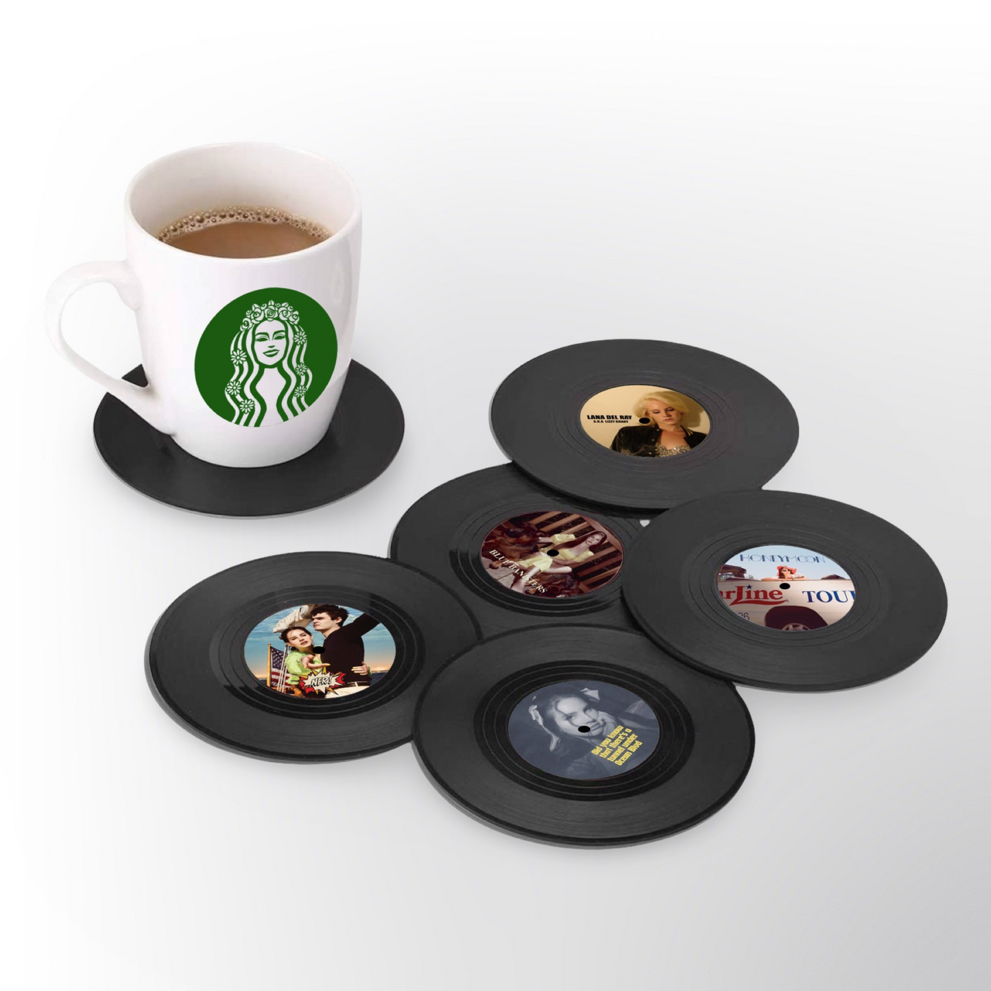 Lana Del Rey Vinyl Album Coaster Set