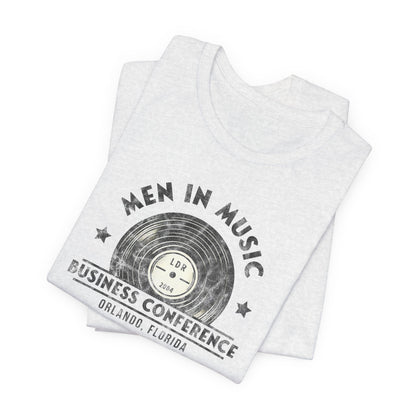 Men in Music Business Conference Distressed Unisex Jersey Short Sleeve Tee