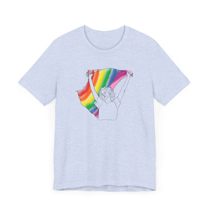 Pride Ride Flag Line Art Unisex Jersey Short Sleeve Tee