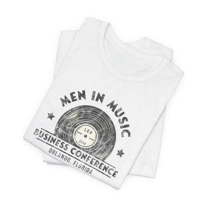 Men in Music Business Conference Distressed Unisex Jersey Short Sleeve Tee