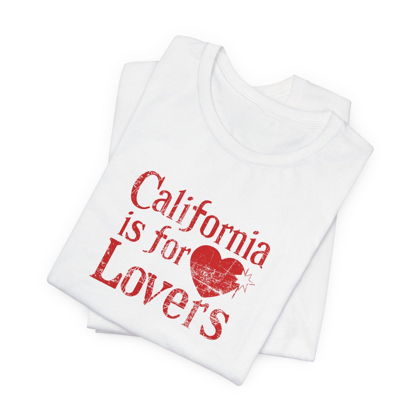 California is for Lovers Vintage Distressed Unisex Jersey Short Sleeve Tee