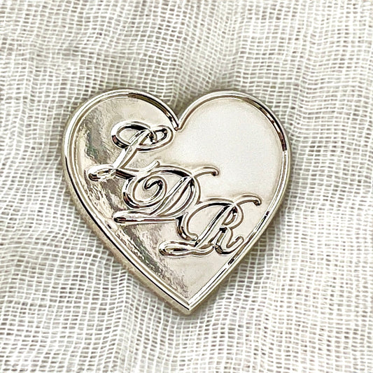 Silver LDR Heart Enamel Pin