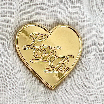 Gold LDR Heart Enamel Pin