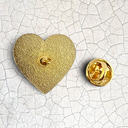 Gold LDR Heart Enamel Pin