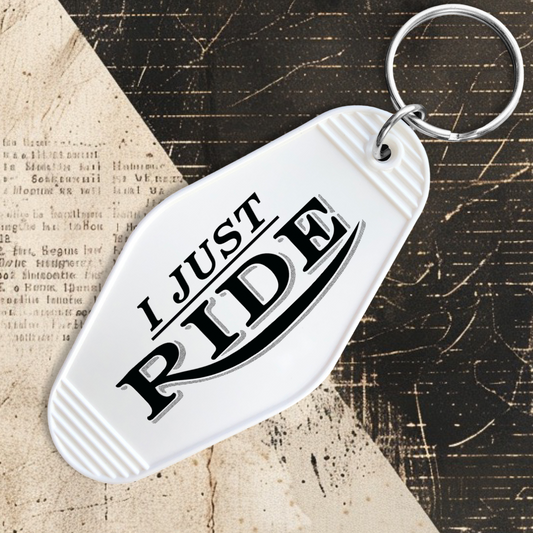 Ride Motel Keychain - White