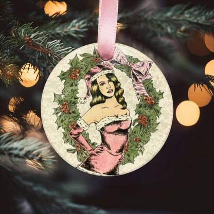 Lana Del Rey Santa Baby Christmas Ornament | Dusty Rose