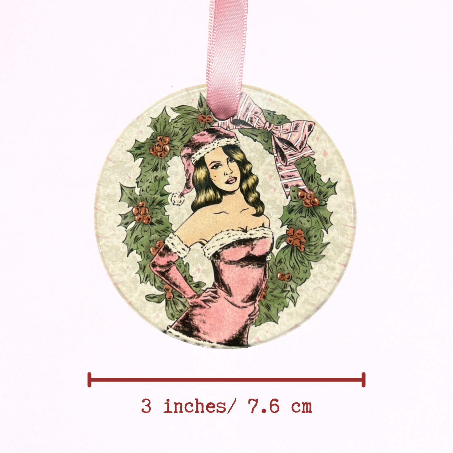 Lana Del Rey Santa Baby Christmas Ornament | Dusty Rose