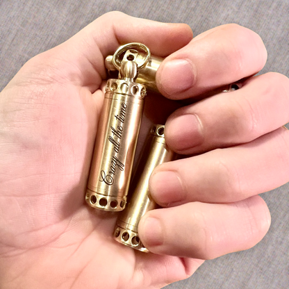 Customizable LDR Inspired Brass Pill Keychain