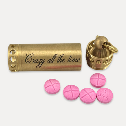 Customizable LDR Inspired Brass Pill Keychain