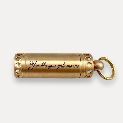 Customizable LDR Inspired Brass Pill Keychain