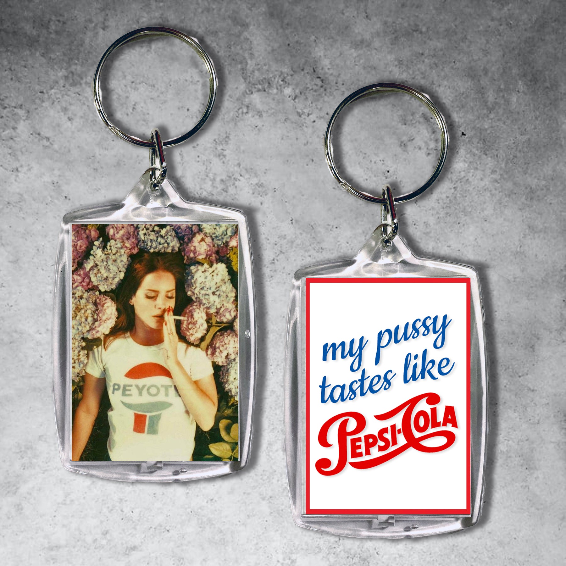 lana del rey pussy pepsi cola keychain