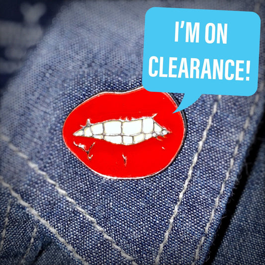 Snarling Lips Enamel Pin