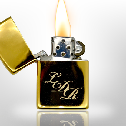 Gold Engraved LDR Flip Top Lighter Replica