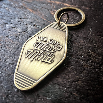 I’ve Got a War in my Mind Vintage Style LDR Inspired Metal Motel Keychain