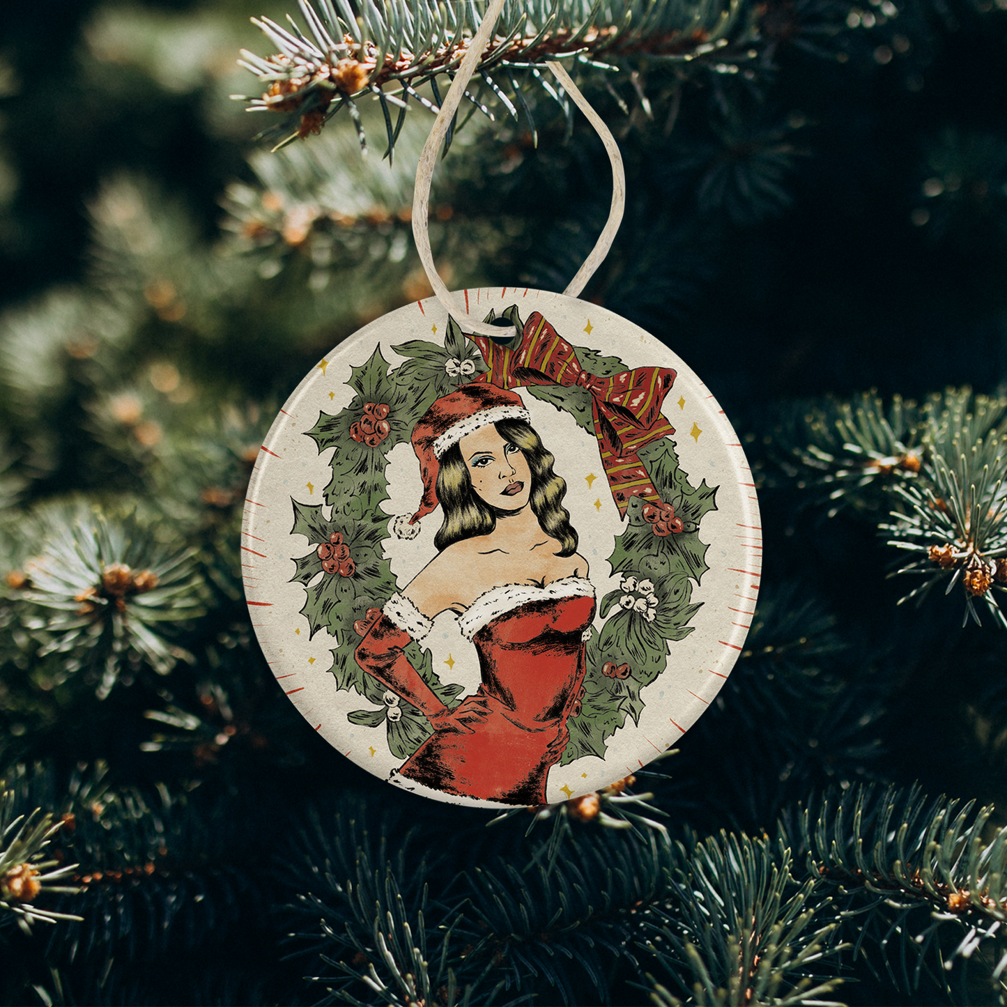 LDR Santa Christmas Ornament | Parchment