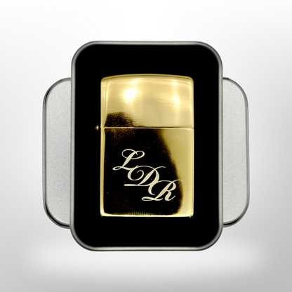 Gold Engraved LDR Flip Top Lighter Replica