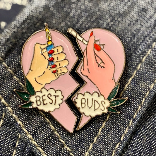 Best Buds Heart Enamel Pin Set Combo