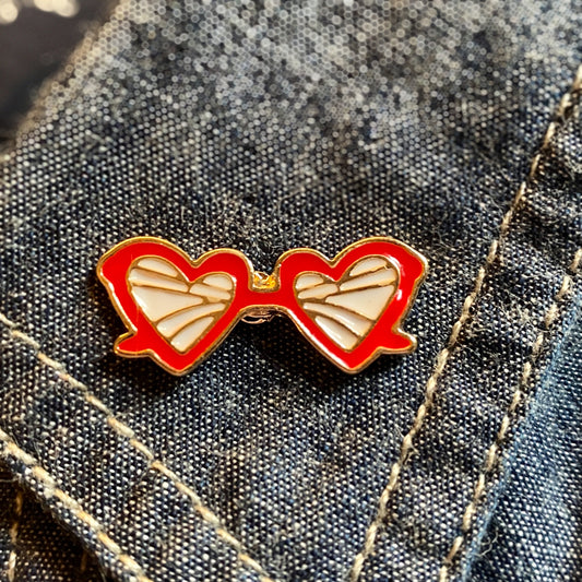 Heart-Shaped Sunglasses Enamel Pin