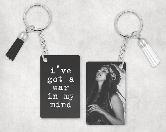 I've Got a War in my Mind LDR Lyrical Quote Keychain with Tassel